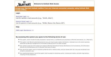 marriott webmail|Outlook.